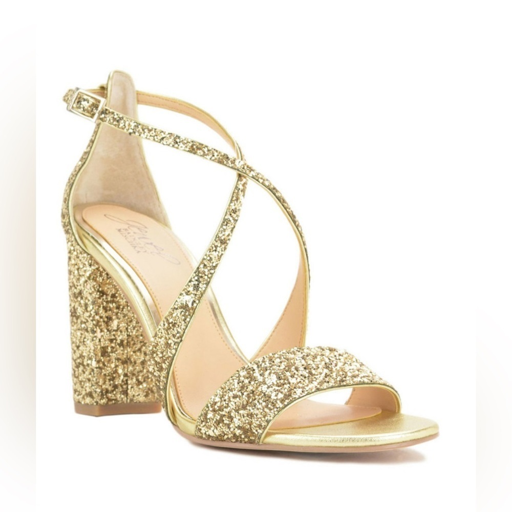 Brand New Badgley Mischka Cook Metallic Glitter Evening Shoe Size 9.5